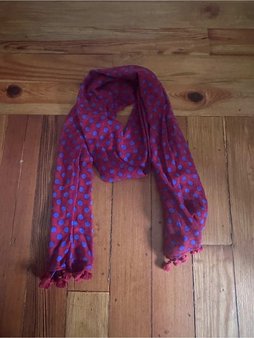 Red Polka Dot Lightweight Scarf